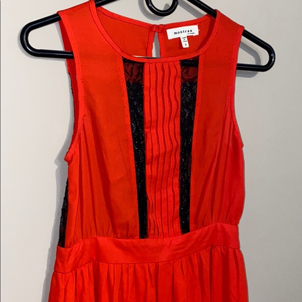 Red Dress with Back Lace Detail